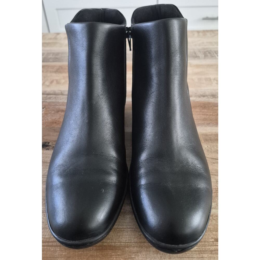 David Tate Women's Black Leather Ankle Boots Size 9